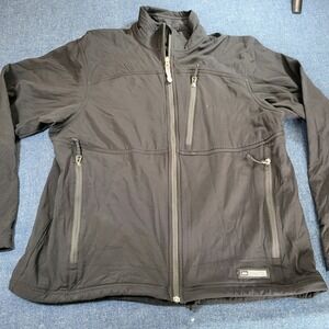 REI Recreational Equipment Inc Mens XL Black Softshell Fleece Lined Jacket Zip